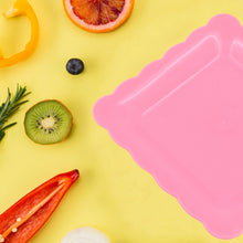 Square Plastic Dinner Plate Snacks Breakfast Serving Trays Home School  8 Pc Set