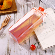 Plastic Milk Carton Colorful Clear Water Bottle, 17 Oz Portable Milk Box