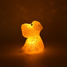 Dog Shape Crystal LED Night Light Lamp Cute Glowing Animal Decorative Light (1 Pc)