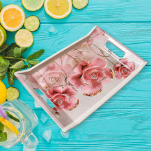 Plastic Rectangular Serving Tray Set  Printed Design Trays for Home & Kitchen