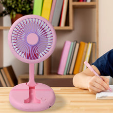USB Rechargeable Portable Fan with LED Light  Heavy-Duty Foldable Fan