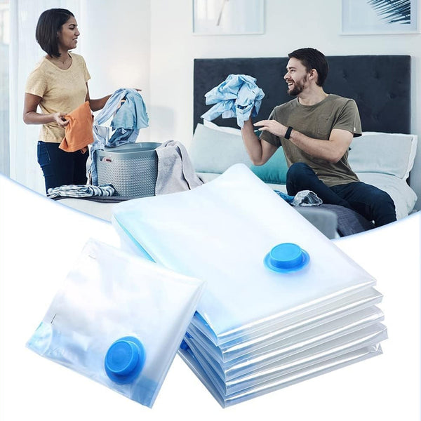 Vacuum Storage Bags with Suction Pump & Shirt clips (5 Pcs Set)