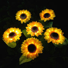 2 Pc Outdoor Solar Sunflower Lights  Waterproof Garden Landscape Stake Light