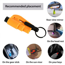 2-in-1 Emergency Safety Cutter  Keychain Tool for Glass Breaking