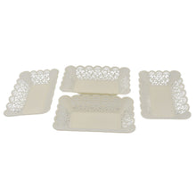 Rectangle Plastic Dinner Plate  Serving Trays Home School Office 8 Pcs Set