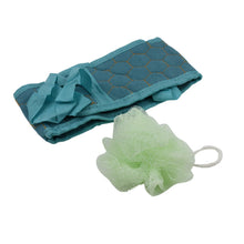 Bath Shower Scrubber Set  Dual-Sided Loofah Sponge & Bath Brush Deep Clean (2 Pcs)