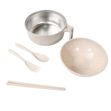 Rice Bowl Noodle Set  6 Pcs with Lid, Handle & Cutlery