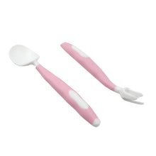 Silicone Bendable Kids Spoon & Fork Set  Toddler Self-Feeding Utensils (2 Pc Set)
