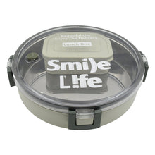 Miracle Stainless Steel Round Lunch Box, with Small Plastic Box (450 ML + 250 ML Approx)