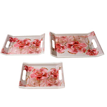 Plastic Rectangular Serving Tray Set  Printed Design Trays for Home & Kitchen