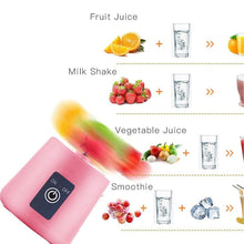 Portable Electric USB Juicer Bottle Blender Grinder Mixer 4 Blades 380 ML Mix