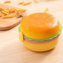Burger Shape Lunch Box  Double Layer 1000ml Food Container with 2 Spoons for Kids