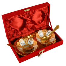 5-in-1 Gold & Silver Plated Bowl Spoon Tray Set with Velvet Gift Box