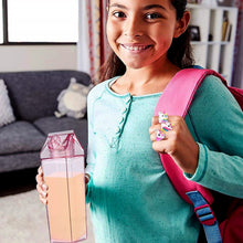 Plastic Milk Carton Colorful Clear Water Bottle, 17 Oz Portable Milk Box