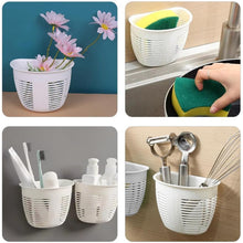 Hanging Plastic Storage Basket, Adhesive Wall Mounted Organizer Box (1 Pc)
