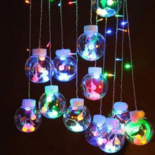 12  Wish Balls Window Curtain String Lights with 8 Flashing Modes (Plastic, Multi Color)
