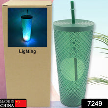 Cup with Straw & LED Lighting Reusable Matte Studded Tumbler (1 Pc)