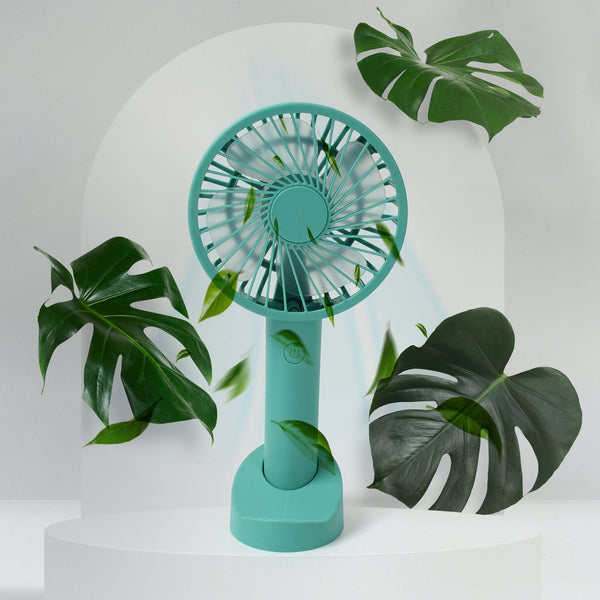 Portable Handheld Fan 3 Speeds Battery Operated Rechargeable with Base Holder