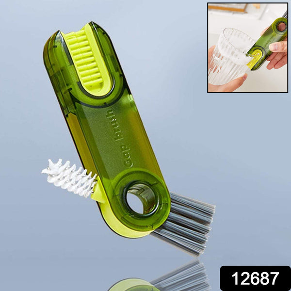3-in-1 Multifunctional Bottle & Cup Cleaning Brush  Lid & Cover Scrubber (1 Pc)