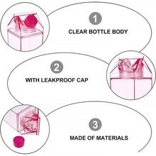 Plastic Milk Carton Colorful Clear Water Bottle, 17 Oz Portable Milk Box