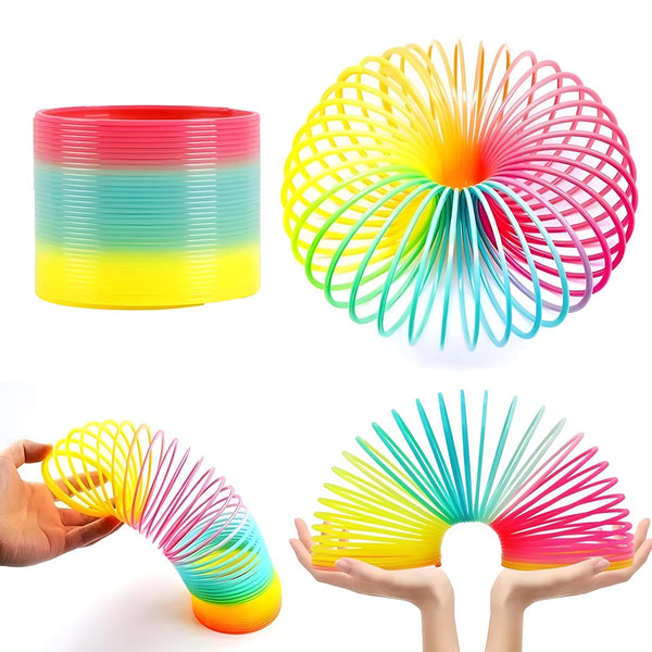 Rainbow Slinky Spring Toy  Compact Fun Toy for Kids & Adults, Gift-Friendly