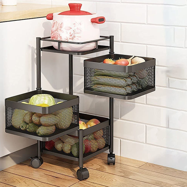 Metal High Quality Kitchen Trolley with Wheels (3 Layer)