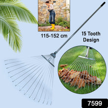 Stainless Steel Telescopic Garden Rake for Quick Clean Up of Lawn and Yard (MOQ :- 12 pc)