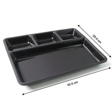 Plastic 4-Compartment Rectangular Meal Serving Tray Sectioned Dining Plate (1 Pc)
