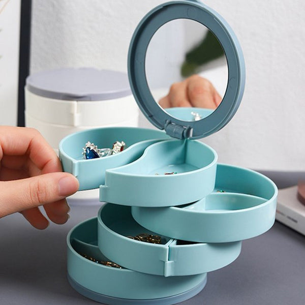 4 Layers Jewellery Box, 360 Degree Rotating Jewelry Box