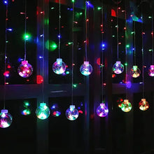 12  Wish Balls Window Curtain String Lights with 8 Flashing Modes (Plastic, Multi Color)