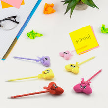 Cute Cartoon Shape & Heart Design Facy Writting Pen Attached Rattle (12 Pcs Set Mix Design & Color)