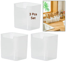 3 Pcs Clear Plastic Organizer Versatile Drawer Tray for Desk Makeup Bathroom Kitchen