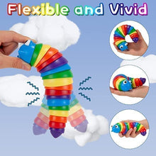 3D Rainbow Color Plastic Slug Fidget Toys, Stress Relieving Toy for Toddlers Kids Adults  (1 Pc)