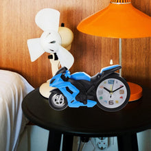 Retro Motorcycle Alarm Clock  Novelty Bike Engine Style Desk Clock