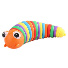 3D Rainbow Color Plastic Slug Fidget Toys, Stress Relieving Toy for Toddlers Kids Adults  (1 Pc)