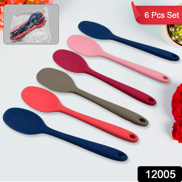 Multipurpose Silicone Spoon, Silicone Basting Spoon Non-Stick Kitchen Utensils (6 Pcs Set)