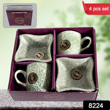 Ceramic Tea / cups / Mug Set Including Snacks / Serving Bowl (4 Pcs set)
