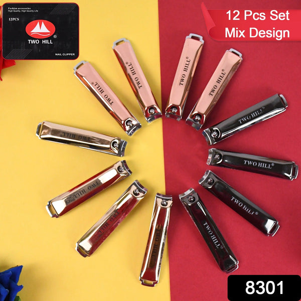 Stainless Steel Cute Nail Clipper Nail Catcher, Nail File (12 Pcs Set / Mix Design)