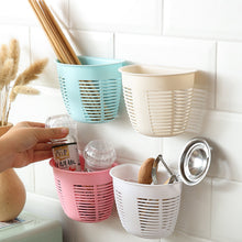 Hanging Plastic Storage Basket, Adhesive Wall Mounted Organizer Box (1 Pc)