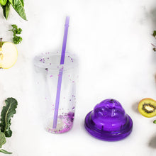 Creative Plastic Cold Drink Cup with Lid & Straw  Tumbler (Mix Color)