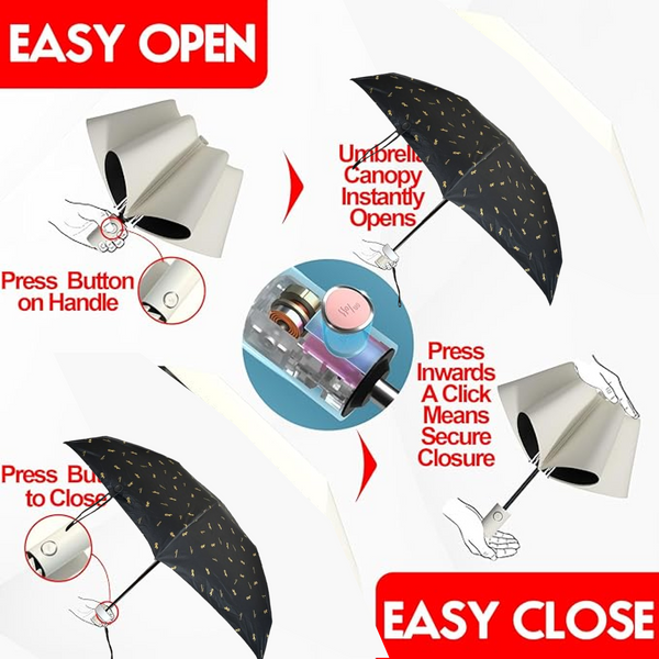 3-Fold Cute Umbrella  Sun & Rain Protection, UV Shield (1 Pc / With Zip Case)