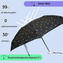 3-Fold Cute Umbrella  Sun & Rain Protection, UV Shield (1 Pc / With Zip Case)