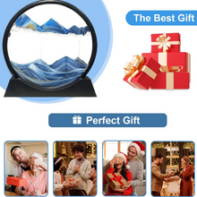 3D Moving Sand Art  Liquid Motion Deep Sea Sandscape with Round Glass Frame (1 Pc)