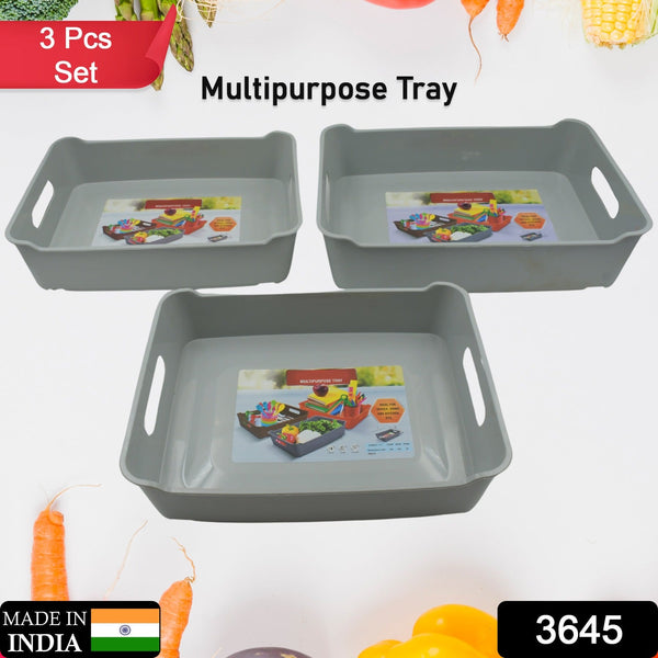 Multipurpose Organising & Storage Plastic Tray Set of 3