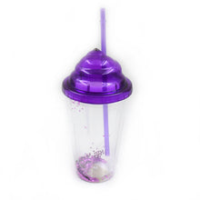 Creative Plastic Cold Drink Cup with Lid & Straw  Tumbler (Mix Color)