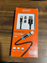 Magnetic Charging Cable 3 in 1 Metal Magnetic Micro USB Type C Lighting Cable with LED