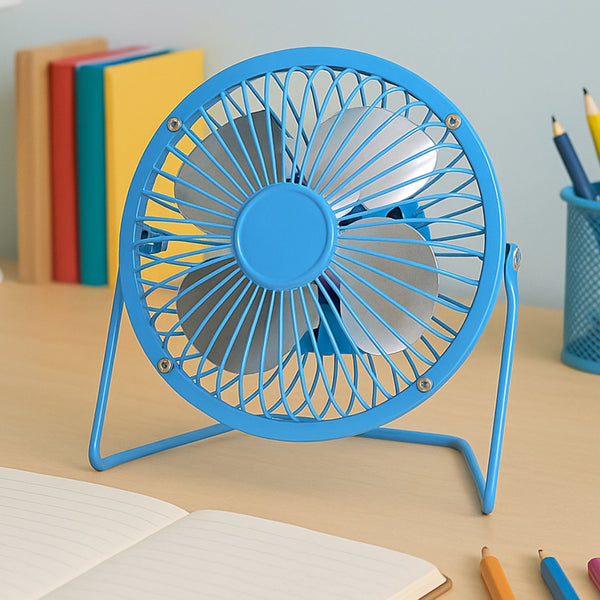 USB Table Desk Personal Metal Electronic Fan, Suitable For Office, School Use (1 Pc)