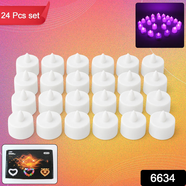 Flameless LED Tealights, Smokeless Plastic Decorative Candles (Pack Of 24)