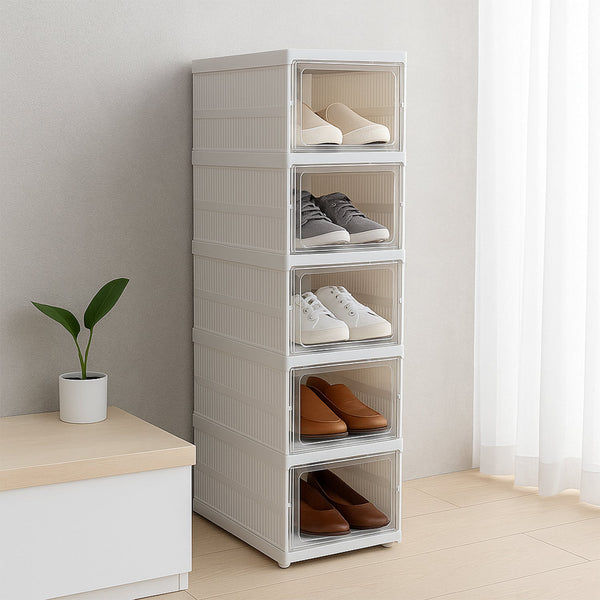 5-Layer Stackable Utility Cart  Foldable Storage Organizer for Clothes & Home (1 Pc)