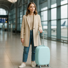 Suitcase For Kids, Girls Green Small Cabin Hard Cover Holiday Carry On Trolley with Extendable Handle (Mix Color)